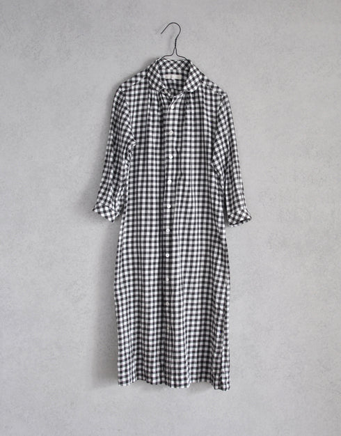 ツイルギンガムのシャツワンピース